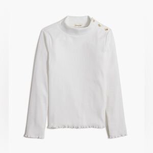 NWT J crew bs035 Girls' button-trim mockneck top size L